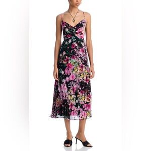 Steve Madden Ray Pleated Floral Midi Dress - Large